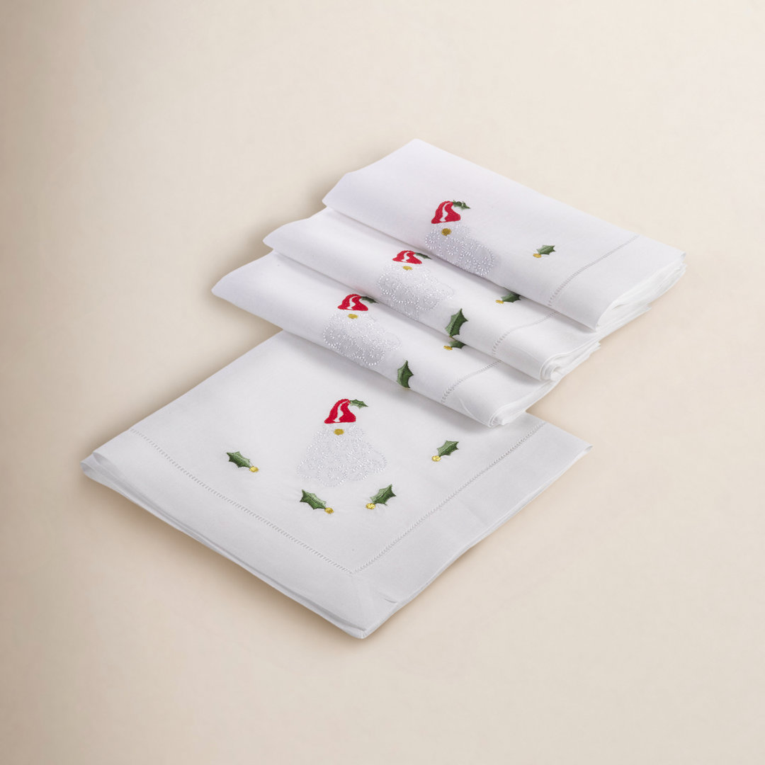 Linen Embroidered Rectangle Napkin (Set of 4) The Holiday Aisle®
