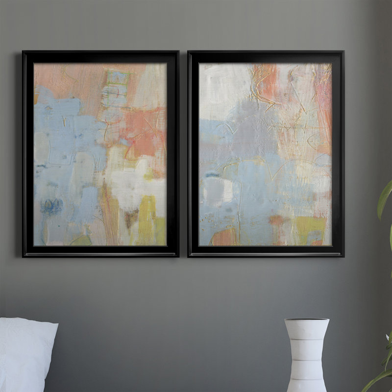 Cully I - Ensemble de 2 peintures sur toiles encadrées, Noir, H 24,5 po x l 37 po x P 1 po