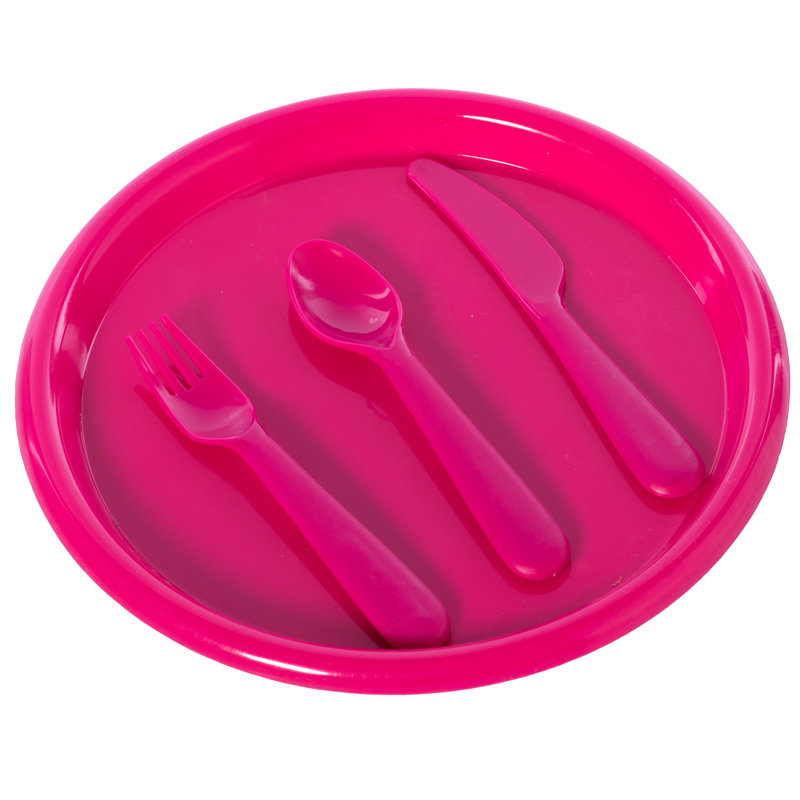 48 ensembles d'assiettes, de cuillères, de fourchettes et de couteaux en plastique réutilisables pour les bébés et les tout-petits