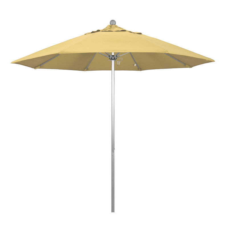 Parasol de marché 9 pi Maria, Argent argent, Toile toile Sunbrella® blé