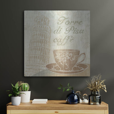 'Caffe Pisa' by Erin Clark Metal Wall Art