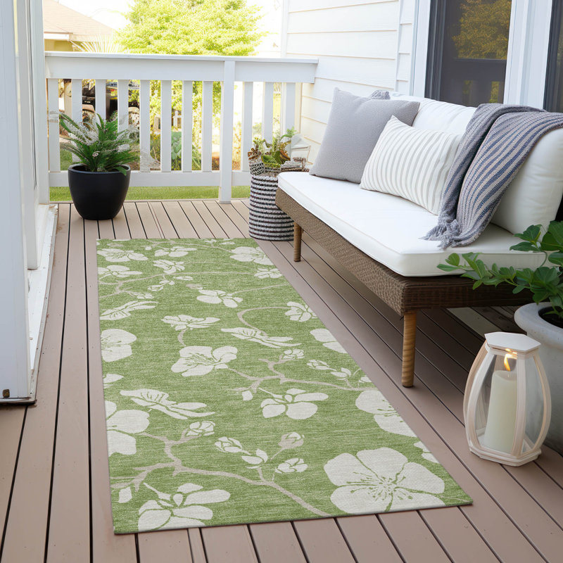 Tapis vert intérieur / extérieur Ensa , 2'3" x 7'6"