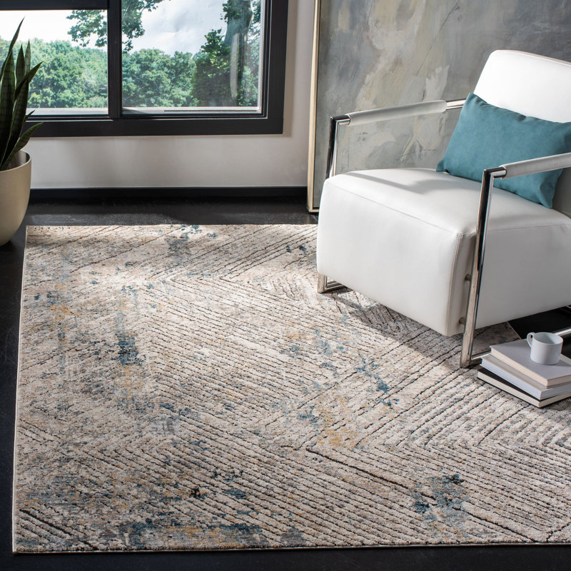 Oritz 100 Performance Abstract Rug, Rectangle 5'3" x 7'6"