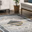 Tapis oriental gris à motif de losanges lavable à la machine Grasso-1177443344
