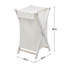 Panier à linge pliable en bois d'hévéa blanc et métal