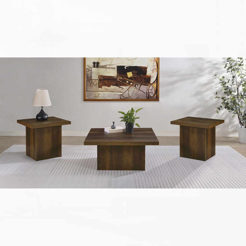 Ensemble de tables basses 3 pièces Dark Pine, Dark Brown