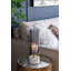 Ouragan en verre lustré gris D5 x 16 po avec base en marbre