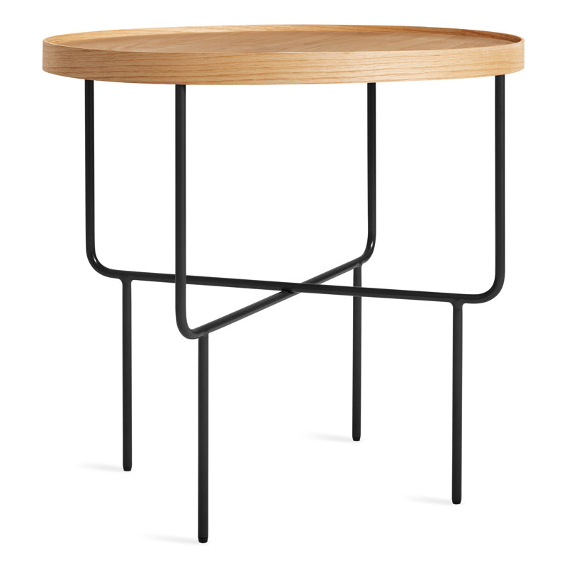 Table d'appoint ronde Roundhouse, Chêne blanc, Noir