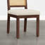 Chaise d'appoint de style campagnard avec dossier en rotin tressé naturel et pieds en bois massif-957736127