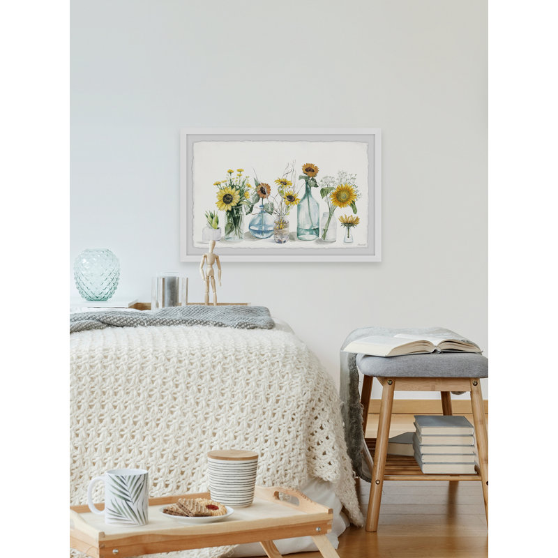 Sunflower Bouquets - Single Picture Frame Painting, 38 cm H  x 45 cm W