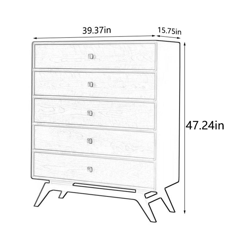 All solid wood retro simple five-bucket locker
