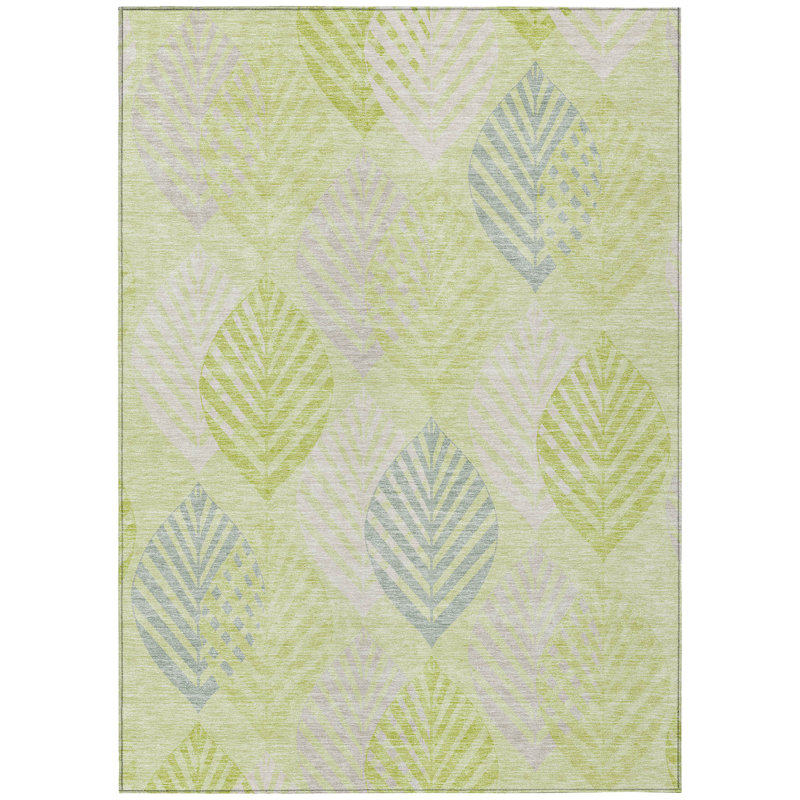 Neysa Washable Floral Indoor / Outdoor Rug, Rectangle 8' x 10'
