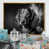 Toile avec cadre flottant or