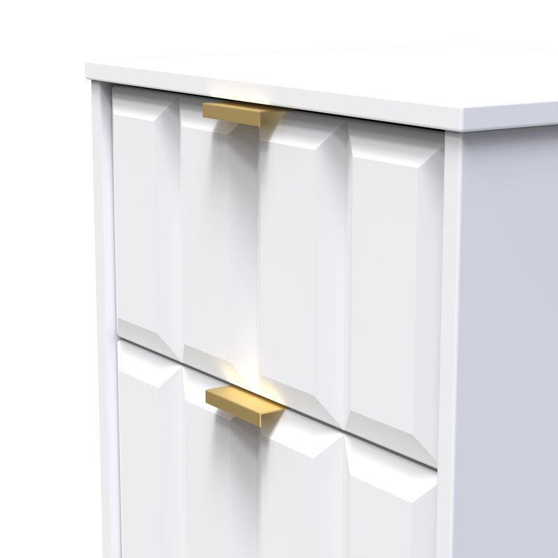 Arnesto 45cm W Manufactured Wood Bedside Table, White Matt