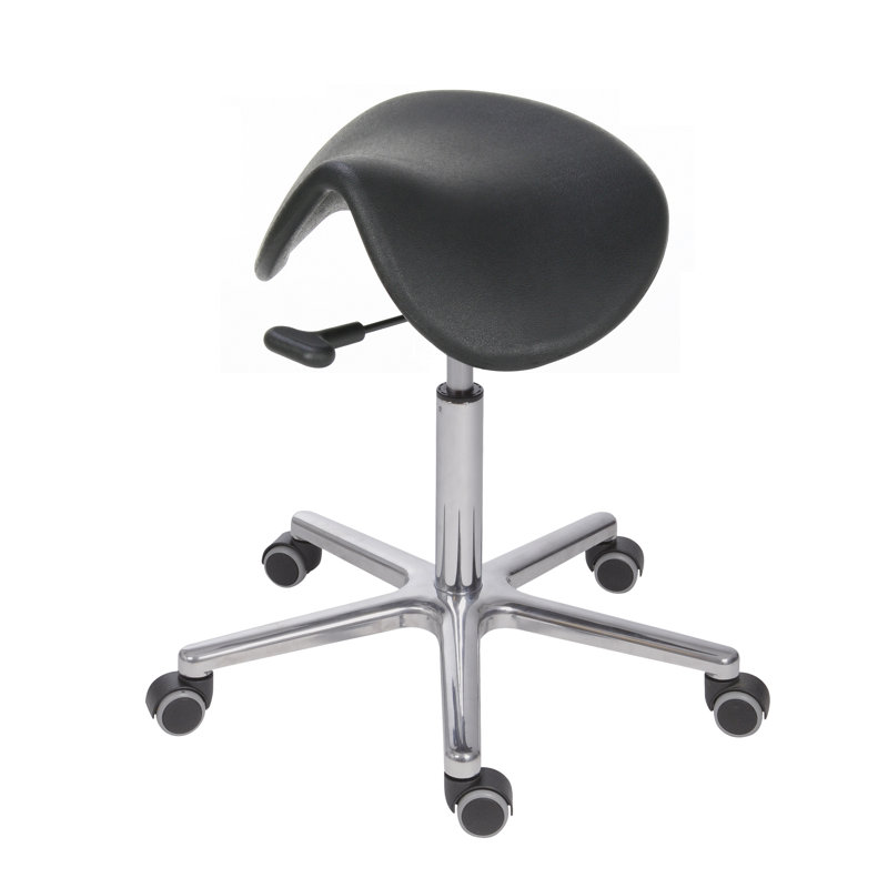 Orla Adjustable Height Ergonomic Lab Stool Wheels, H66 x W61 x D61cm