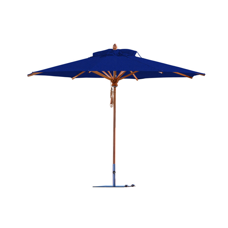 Safari 11.5' Round Umbrella, Square Metal w/ wheels+2.25" Stainless Steel Tube, 99.6" H x 137" W x 137" D, Tuscany