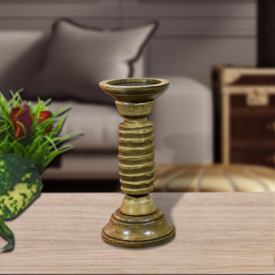 Wood Tabletop Candlestick