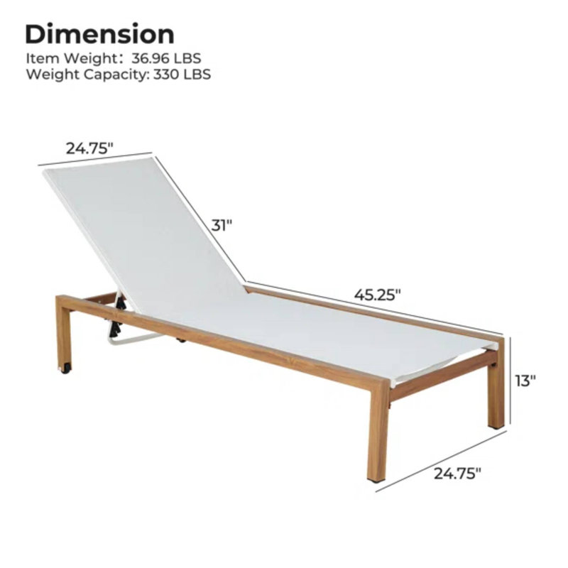 Ensemble de chaises longues d'extérieur avec table d'appoint Wolbrom