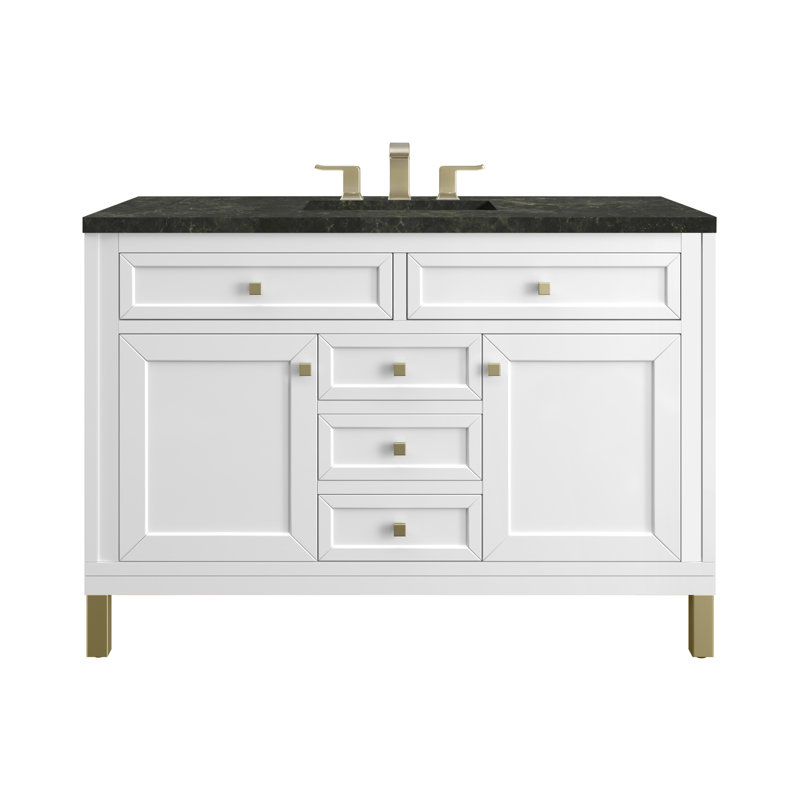 Chicago 48'' W Single Vanity, Glossy White, 8" Widespread, Phantome Eclos