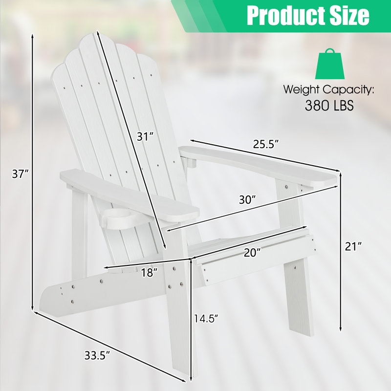 Chaise Adirondack Falmer, Blanc