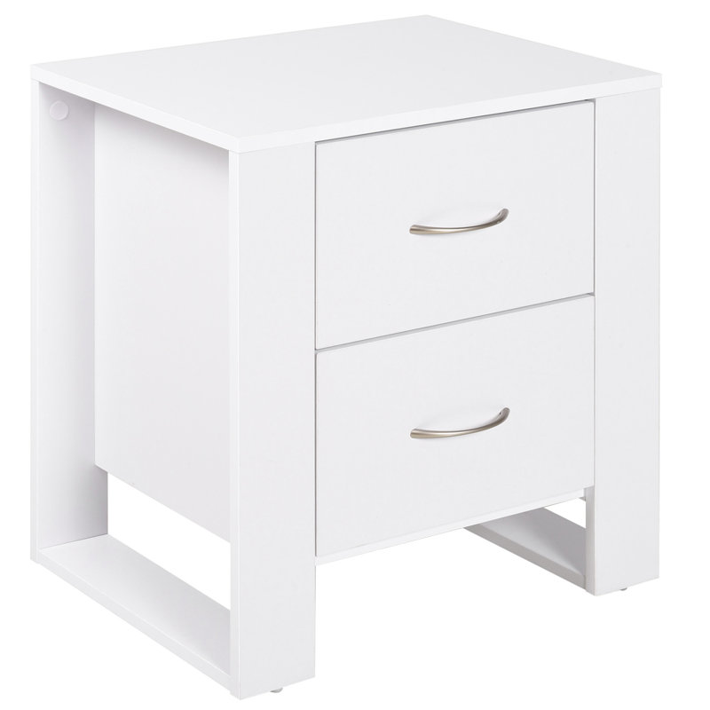 48cm W Particle Board / Chipboard Bedside Table, White