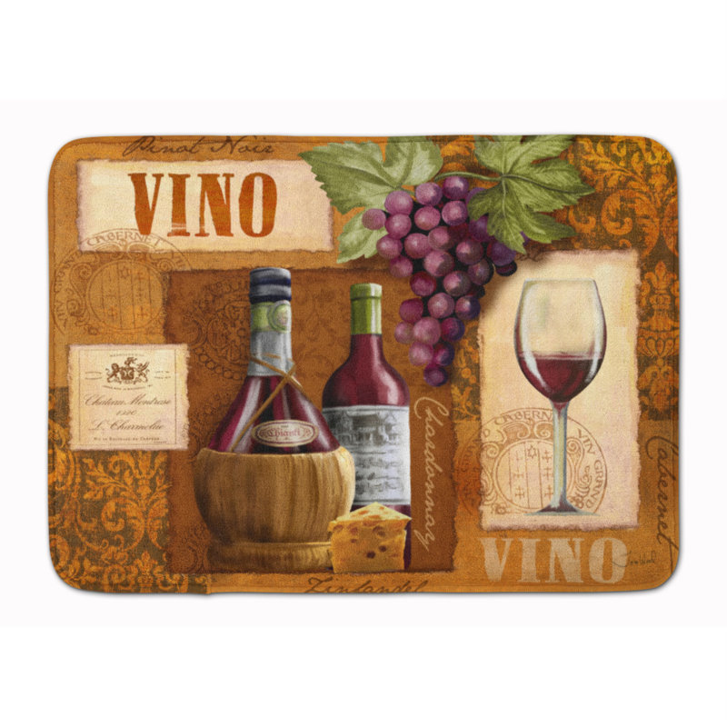 Tapis de bain en mousse à mémoire de vin vino Blairsville