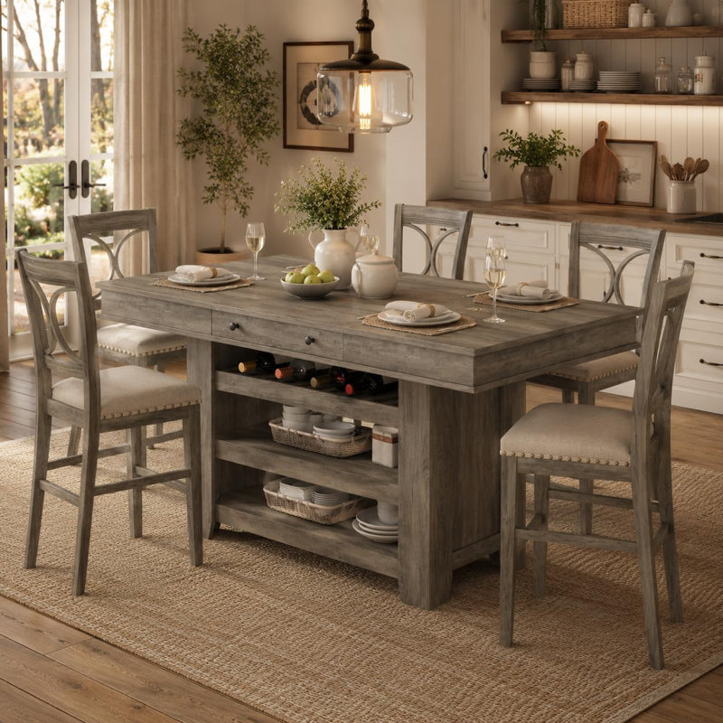 Table de salle à manger Farmhouse, Gris