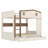 Queen over Queen Bunk Bed with Storage Drawers and Shelves, Solid Wood Bunk Beds with hooks, No Box Spring Needed, Beige&Natural-1654150551