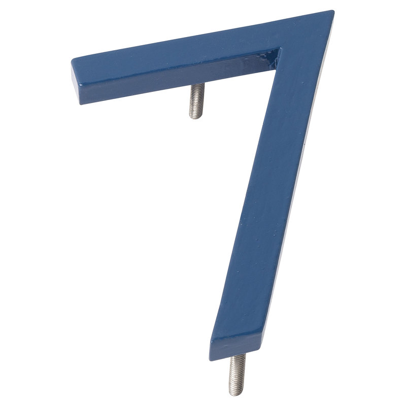 6'' H Metal Floating Mount House Number, Sea Blue, 7
