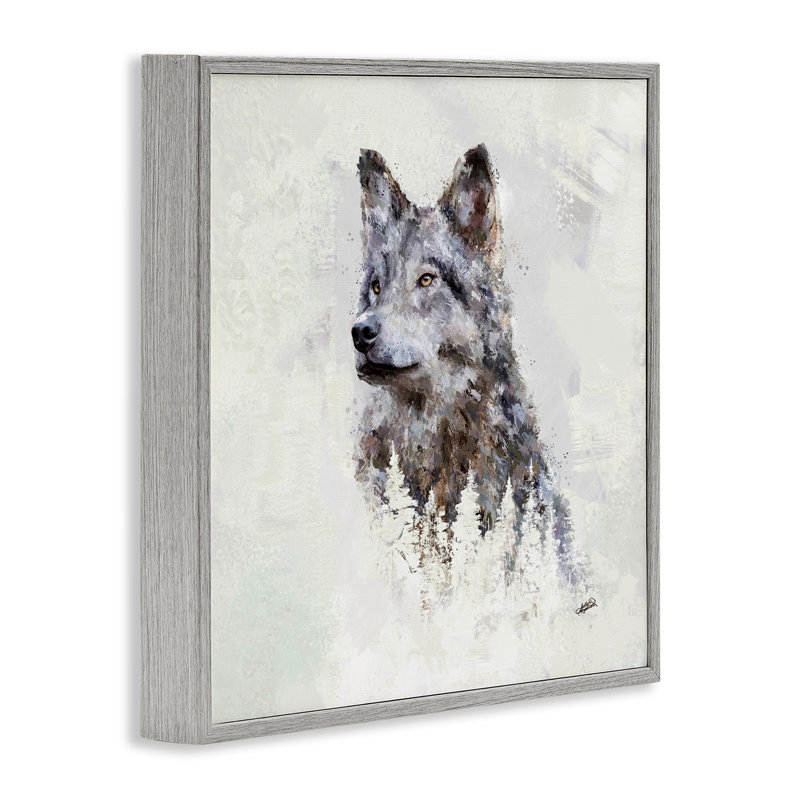 Art rustique loup et arbres par Sally Kaye Barlow / Makaio Design, Estampe numérique Farmhouse, H 17 po x l 17 po