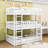 Kawtar Versatile Twin Over Twin Over Twin Detachable Triple Bunk Bed With Guardrails, Ladders-1679359805