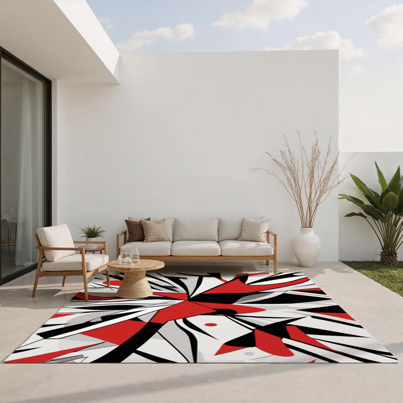 Dusk Inferno Indoor And Outdoor Area Rug, Rectangle 3' x 5'
