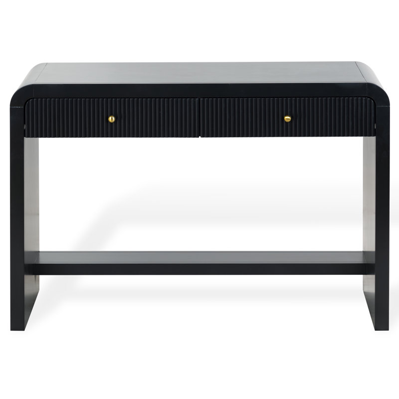 Liabella 2 Drawer Curved Desk, Black