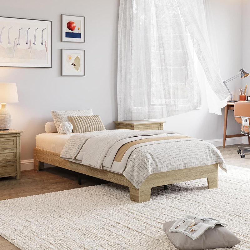 King Size Bed Frame with Headboard and Footboard Metal King Bed Frame w Vintage Circular Design Storage Space Under Bed No Box Spring Required Easy Assembly Noise-Free  Black King)