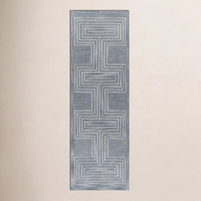 Orlie Copper Hand-Tufted Geometric Wool Rug