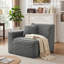 Fauteuil modulaire rembourré en fausse fourrure de lapin gris-1040519988