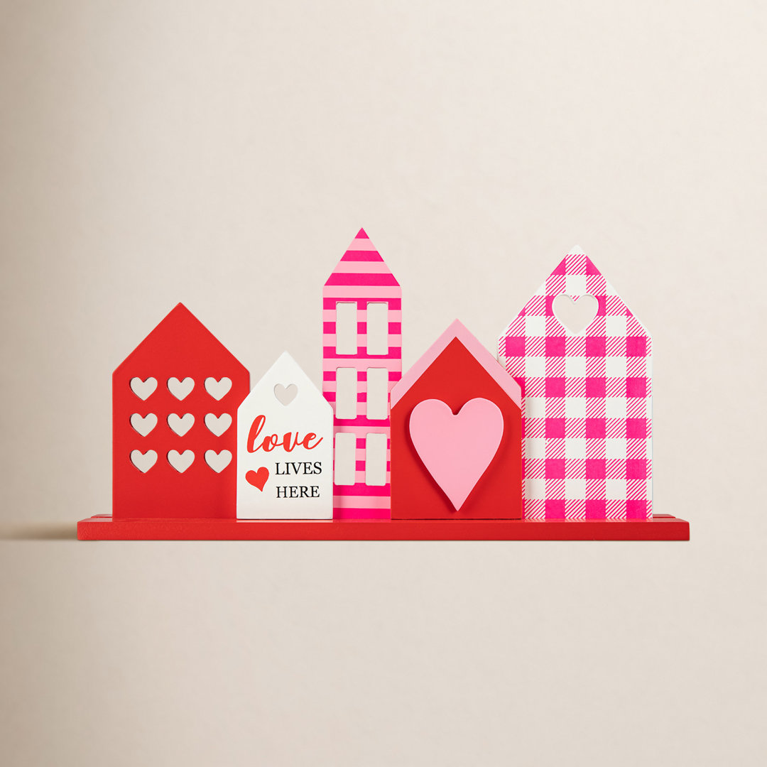 Montclair Valentine's House Wooden Table Decor The Twillery Co.®