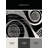 Machine Washable Patterns And Textures Art Deco Geometric Rug in Blue – Black Binding-7350048