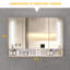 Armoires de salle de bain modernes de 39 po x 28 po, armoires à pharmacie avec miroirs et lumières DEL, armoire de rangement de salle de bain avec compartiments de rangement à plusieurs niveaux