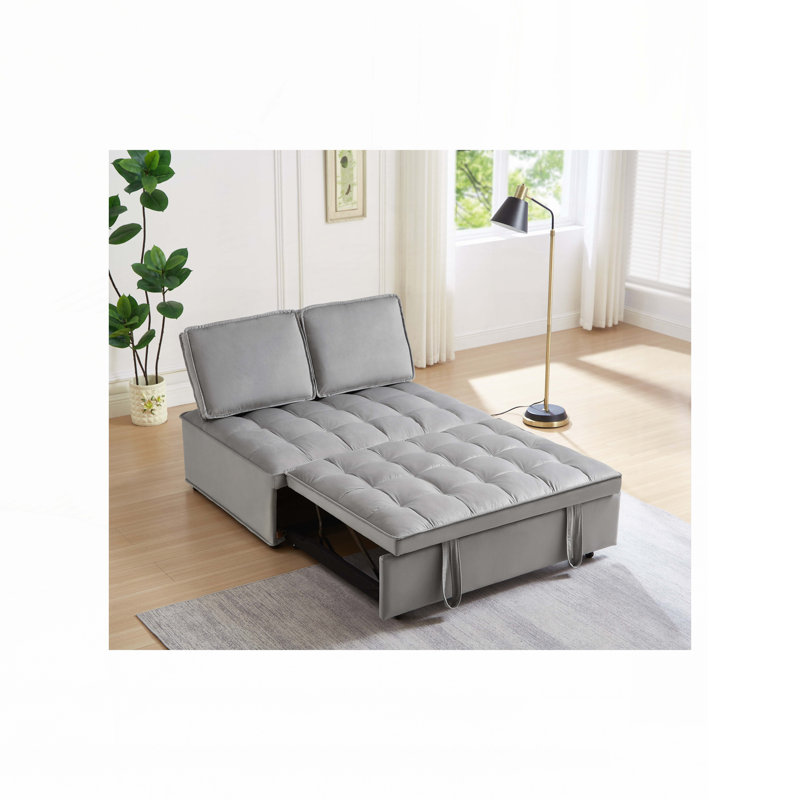 Armless Folding Sofa Bed, Gray