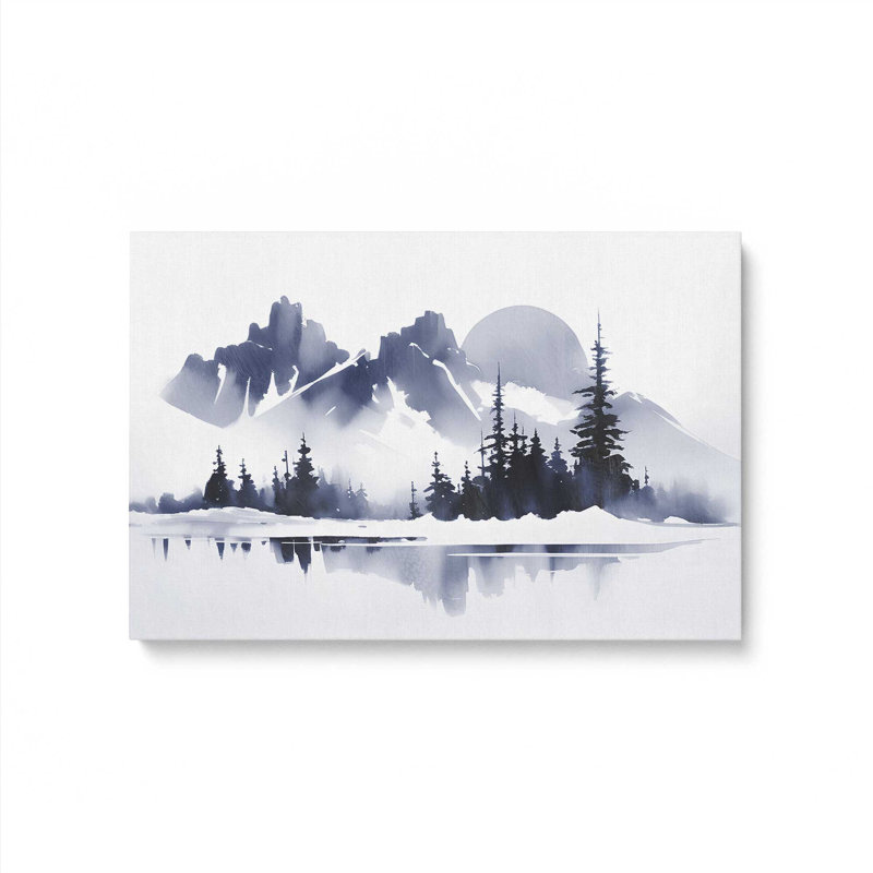 Impression sur toile Moonlit Mountain Majesty , H 12 po x l 18 po x P 1,25 po, Toile tendue