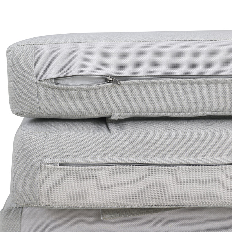 Chaise longue d'extérieur en métal Tenby Poveromo, Ivoire bois flottant