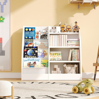 Tablette Woodenbook - Bibliothèque pour tout-petits et organisateur de jouets avec présentoir à livres