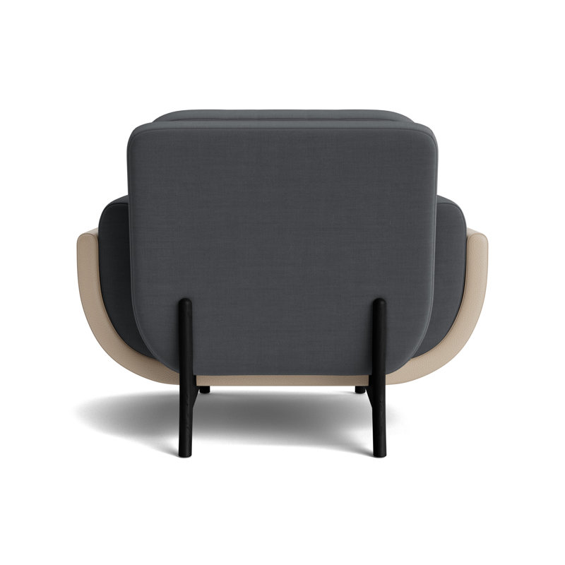 Regatta Chair, Linen - Charcoal/Greenwich Leather - Taupe, Black