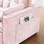 Velours 3 en 1 convertible rose avec lit escamotable et coussins de soutien pour un salon confortable