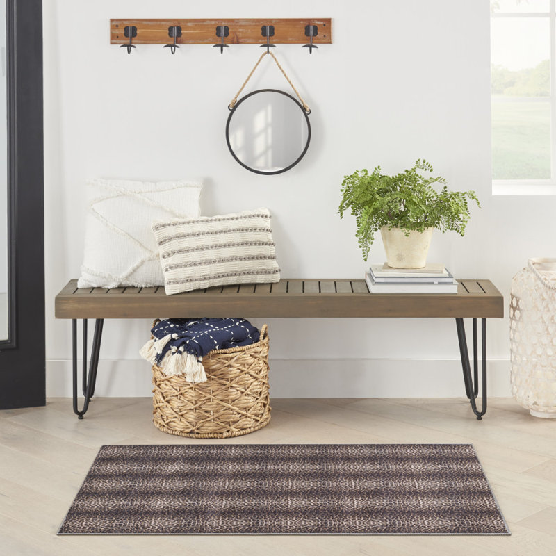 Madelline Machine Washable Cotton Area Rug with Non-Slip Backing, Rectangle 3' x 5'