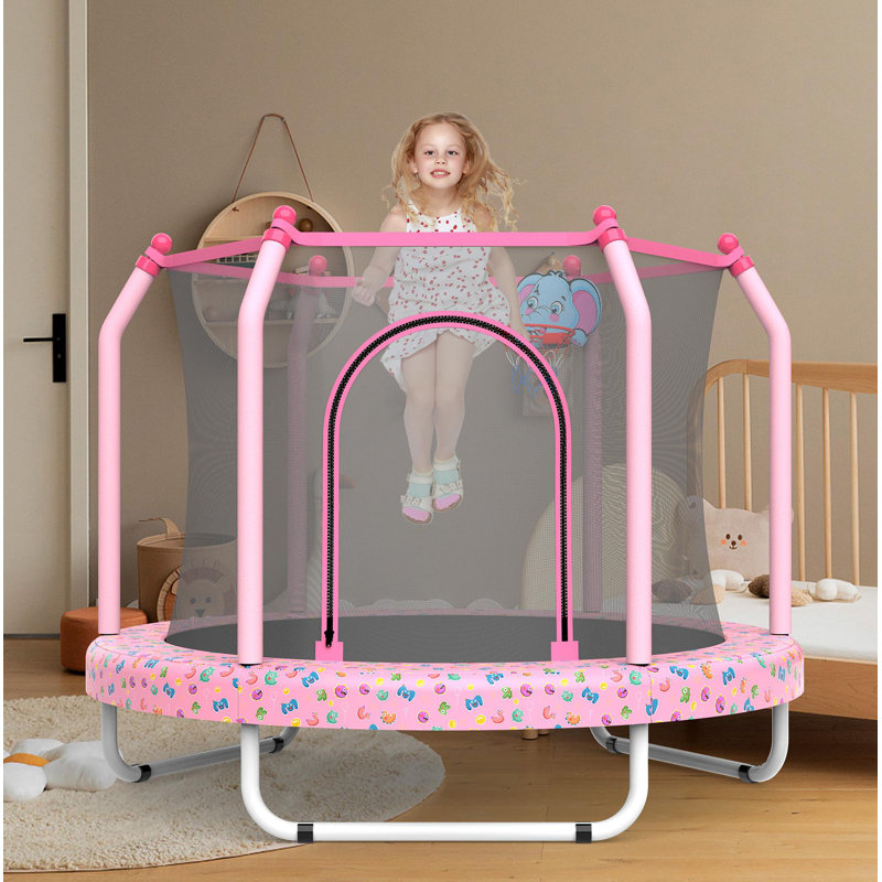 Trampoline de 55 pouces pour enfants avec trampoline intérieur et extérieur