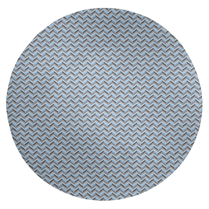 Tapis de zone brune chevrons, Rond 5 pi