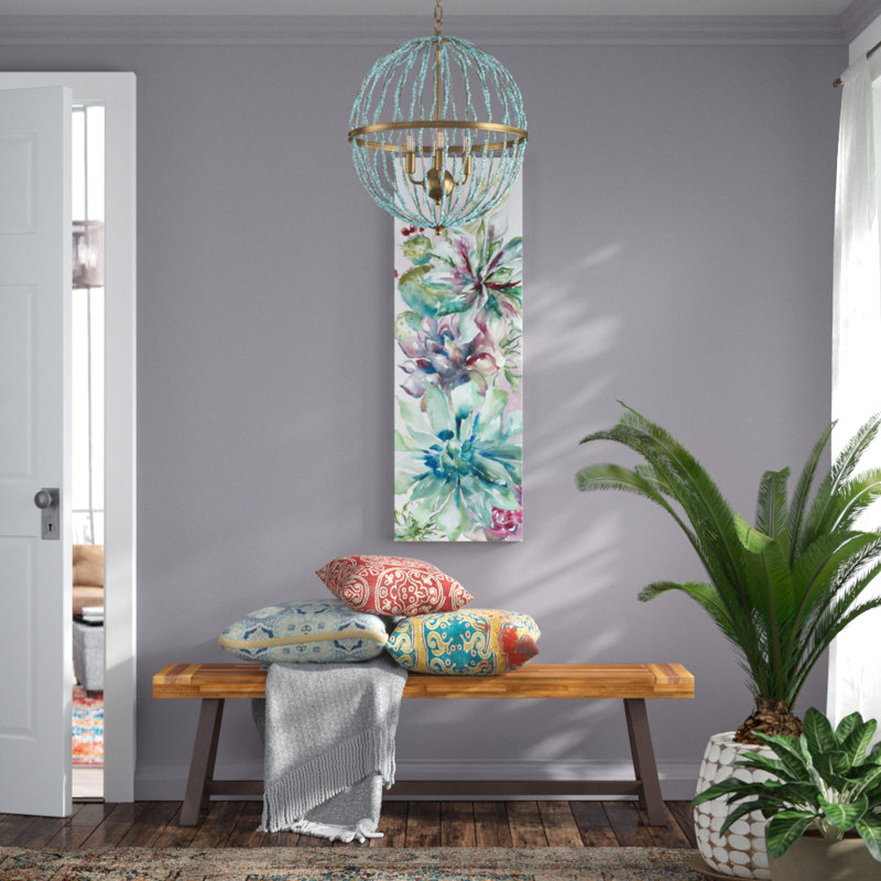 « succulent jardin ii »-reproduction sur toile tendue, H 48 po x l 16 po x P 1,5 po