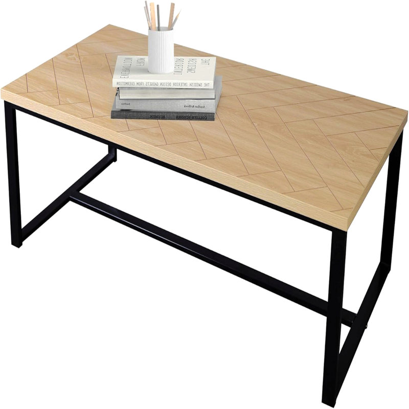 Table basse moderne Bali Coastal avec plateau en bois naturel et pieds en métal